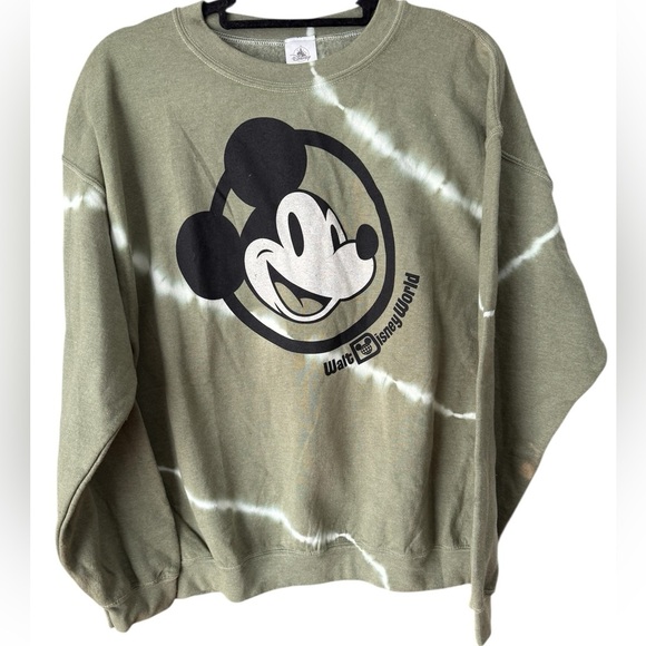 Mickey Mouse Walt Disney World Tie Dye Sweatshirt Crew neck Green Size Large - Picture 1 of 6